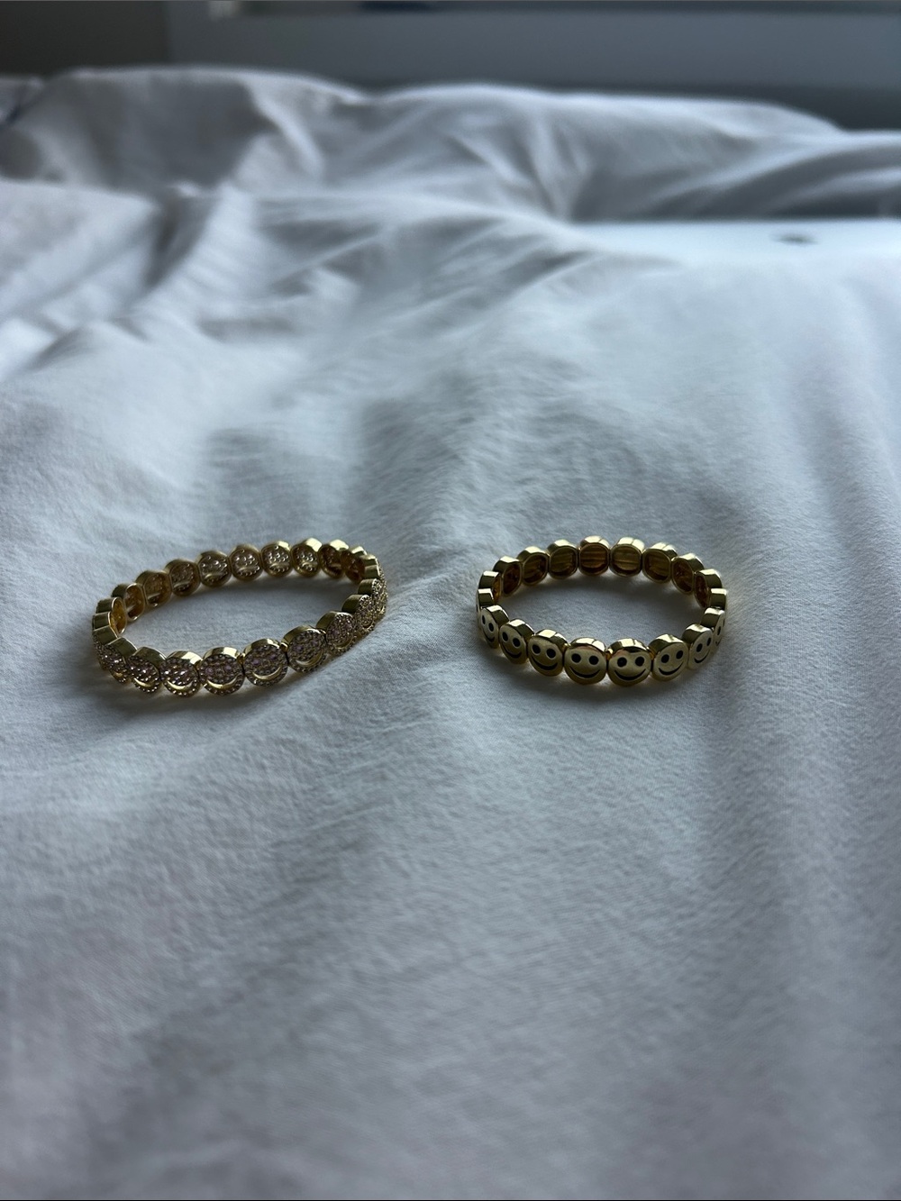 2 Liza Gozland Gold Smile Bracelets